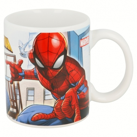 TAZA CERAMICA 325 ML EN CAJA DE REGALO SPIDERMAN STREETS