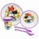 NON SLIP 5 PCS BICOLOR PREMIUM SET (PLATE, BOWL, TUMBLER, CUTLERY) IN STANDARD BOX MINNIE SUNSHINE