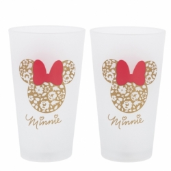 2 PCS GLASS CASUAL TUMBLER 490 ML MINNIE MOUSE GARDENING