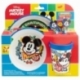 SET 5 PCS ANTIDESLIZANTE (PLATO, CUENCO, VASO Y CUBIERTOS) PREMIUM BICOLOR EN CAJA MICKEY TRUE CHAMPIONS