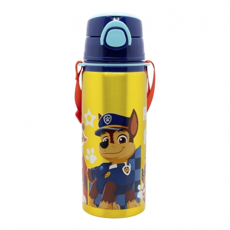 BOTELLA POP UP DE ALUMINIO CON CORREA 730 ML PAW PATROL BOY RESCUE PUPS
