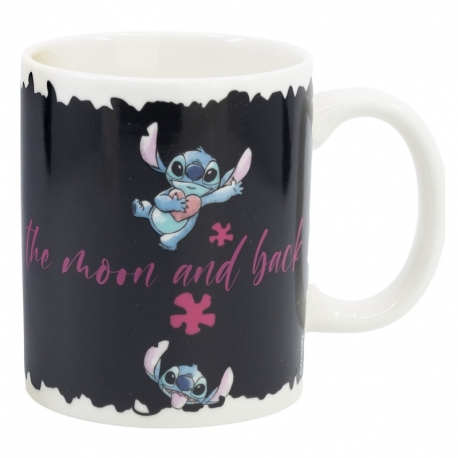 TAZA CERAMICA 325 ML CHANGING COLOR EN CAJA REGALO STITCH & ANGEL  GTTR