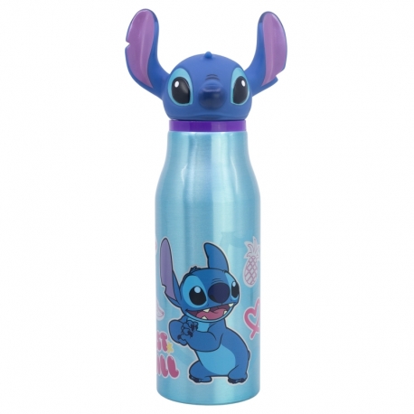 BOTELLA ALUMINIO CON FIGURITA 3D 690 ML STITCH DRAWING