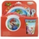SET MICRO 5 PCS (PLATO, CUENCO, VASO Y CUBIERTOS) EN CAJA SUPER MARIO