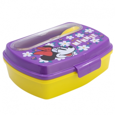 FUNNY SANDWICH BOX WITH CUTLERY MINNIE SUNSHINE