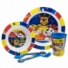 SET MICRO 5 PCS (PLATO, CUENCO, VASO 260 ML Y CUBIERTOS) PAW PATROL PUP POWER