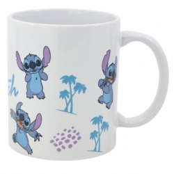 TAZA CERAMICA 325 ML EN CAJA DE REGALO STITCH LEAVES PATTERN