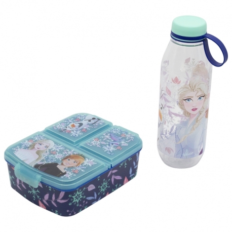 SET 2 PCS (BOTELLA AVENTURA Y SANDWICHERA MULTIPLE) FROZEN