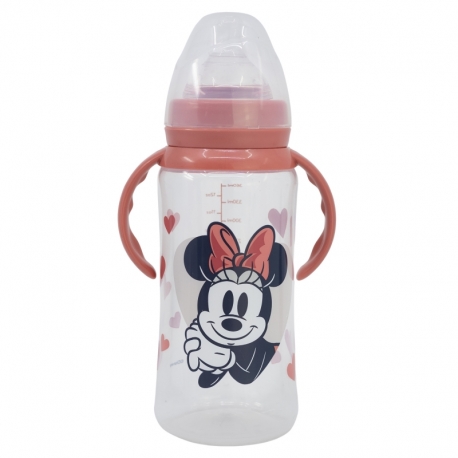BIBERON CUELLO ANCHO 360 ML TETINA SILICONA 3 POSICIONES CON ASAS MINNIE MOUSE HEART FULL