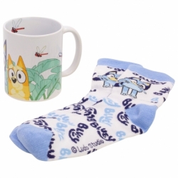 STOR SET DE CALCETINES Y TAZA CERAMICA 325 ML BLUEY