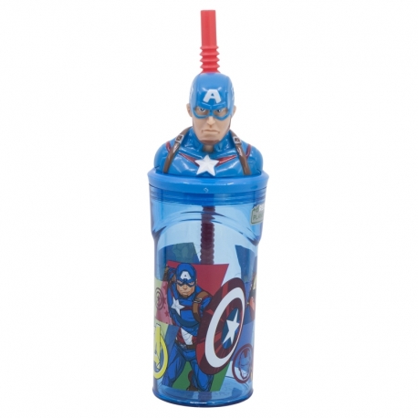 VASO FIGURITA 3D 360 ML AVENGERS SEVEN WONDERS CAPTAIN AMERICA