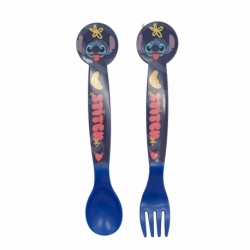 2 PCS PP CUTLERY (SPOON AND FORK) SET IN POLYBAG STITCH PALMS