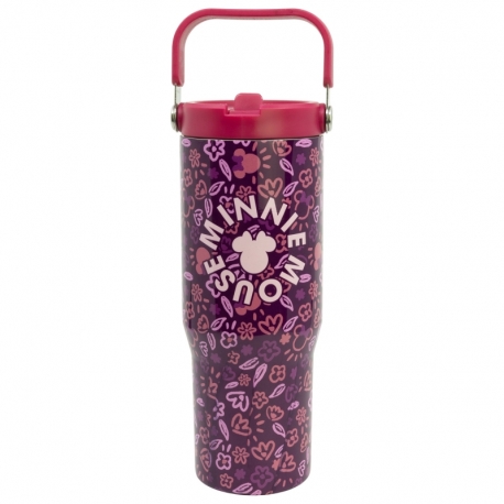 VASO COOL TERMO ACERO INOXIDABLE CON ASA 860 ML MINNIE MOUSE CHERRYLICIOUS