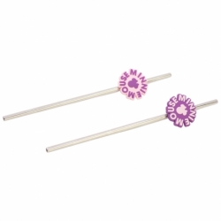 SET DOS PAJITAS 3D ACERO INOXIDABLE MINNIE MOUSE CHERRYLICIOUS