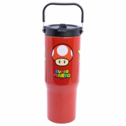 VASO COOL TERMO ACERO INOXIDABLE CON ASA 860 ML SUPER MARIO