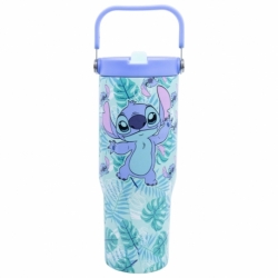 VASO COOL TERMO ACERO INOXIDABLE CON ASA 860 ML STITCH ALOHA 