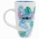 TAZA CERAMICA LATTE 695 ML EN CAJA REGALO STITCH ALOHA