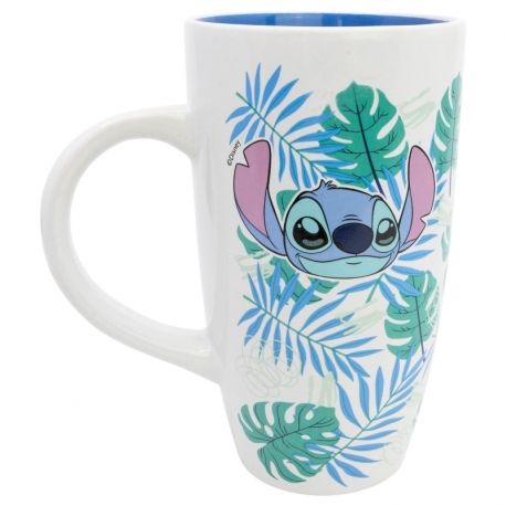 TAZA CERAMICA LATTE 695 ML EN CAJA REGALO STITCH ALOHA