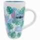 TAZA CERAMICA LATTE 695 ML EN CAJA REGALO STITCH ALOHA