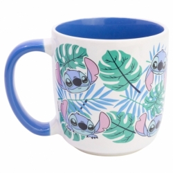 TAZA CERAMICA ELITE 380 ML EN CAJA REGALO STITCH ALOHA