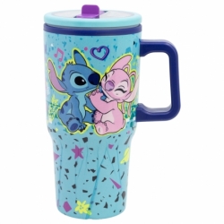 TAZA COOL EASY DE DOBLE PARED CON SIPPER 640 ML STITCH DRAWING