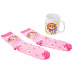 SET DE CALCETINES Y TAZA CERAMICA 325 ML PAW PATROL GIRL GO SKYE