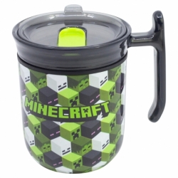 TAZA HARMONY DOBLE PARED CON TAPA 470 ML MINECRAFT ICONICMONO