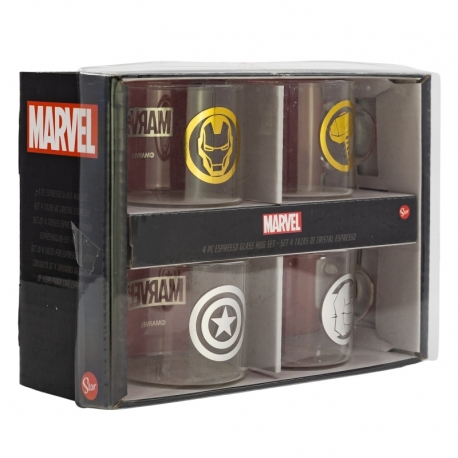 4 PCS EXPRESSO GLASS MUG 100 ML SET MARVEL 4 PCS EXPRESSO GLASS MUG 100 ML SET MARVEL