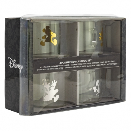 SET 4 TAZAS DE CRISTAL EXPRESSO 100 ML MICKEY YOUNG ADULT